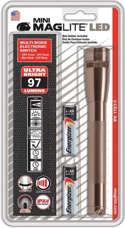 Mag-Lite Mini Maglite LED 2AA Bronze 6.25" Flashlight 53596