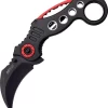 MTECH Black & Red Karambit Claw Finger Hole Tactical Folding Knife - 529BK