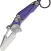 NOC Knives MT06 Karambit Purple Titanium M390 Folding Knife Mt06