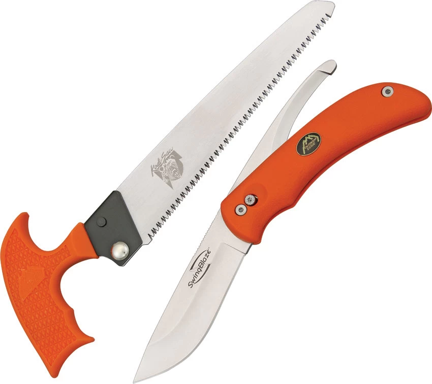 Outdoor Edge Orange Hunting Game Swingblaze Knife Pak With Wood/Bone Saw SZP1