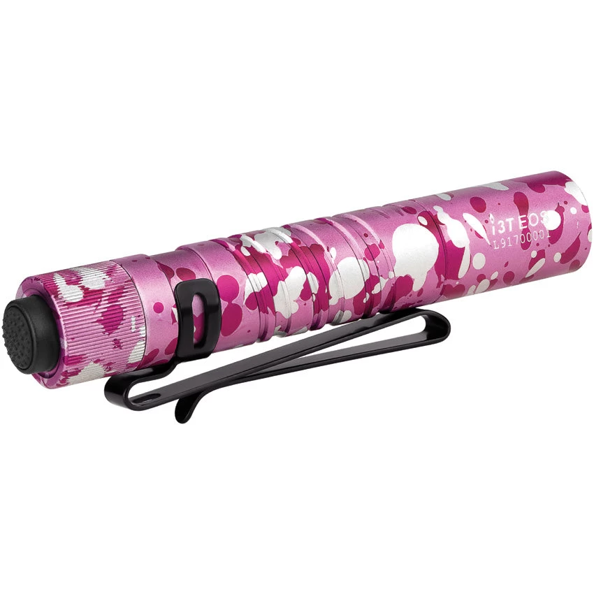 Olight I3T EOS Mini Pink Aluminum Water Resistant Flashlight I3TPKCF - Image 5