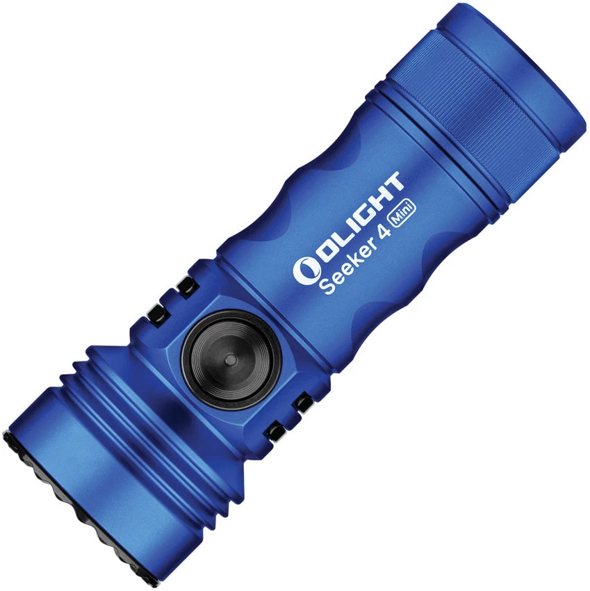 Olight Seeker 4 Mini Blue Smooth Aluminum Water Resistant Flashlight SKR4MINIBL - Image 2