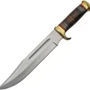 17" Bowie Pakkawood Leather Fixed Blade Knife W/ Brown Sheath 203413
