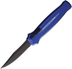 Piranha Knives Automatic Rated-R Knife OTF Blue Aluminum Black 154CM Blade CP19BT