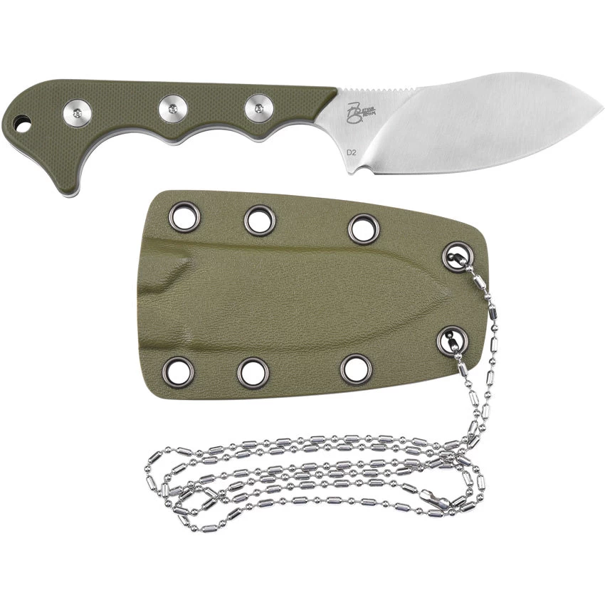 QSP Neckmuk Green G10 Neck Knife + Sheath 125c - Image 3