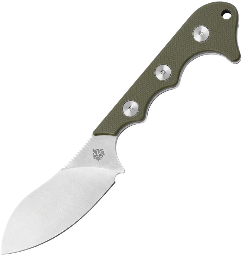 QSP Neckmuk Green G10 Neck Knife + Sheath 125c