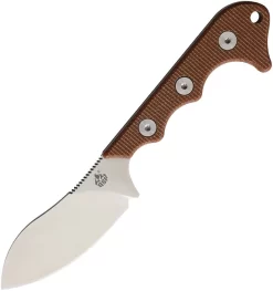 QSP Knives Neckmuk Brown Micarta D2 Steel Fixed Blade Neck Knife W/ Sheath 125E