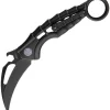 Rike Knife Alien 2 Linerlock Black Titanium Karambit Folding Knife Alien2b
