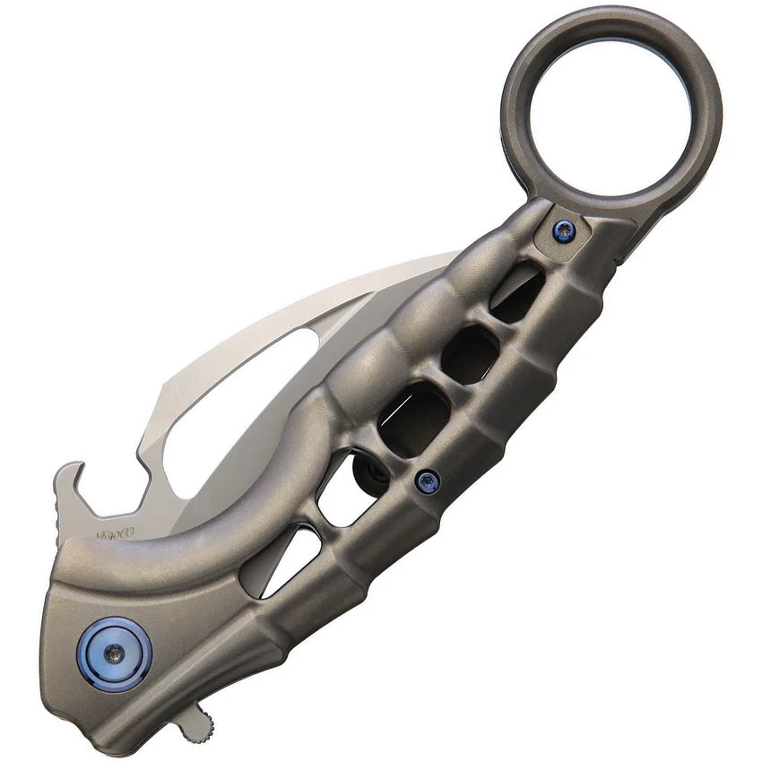 Rike Knife Alien 2 Linerlock Gray Titanium Karambit Folding Knife Alien2g - Image 2