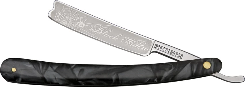 Rough Rider Collector's Edition Black Midnight Straight Folding Blade Razor 1209