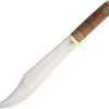 Rough Rider Bowie Fixed Clip Blade Stacked Leather Pakkawood Handle Knife 1639