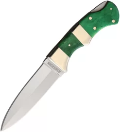 Rough Ryder Push Dagger Lockback Green Folding Knife + Black Nylon Belt Sheath 2000