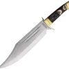 Rough Ryder Bowie Stag Bone & Wood Stainless Fixed Blade Knife W/ Sheath 2272