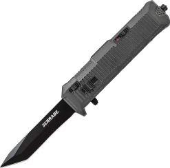 Schrade Out The Front Assist Tanto Stainless Blade Gray Handle Knife OTF8TB