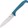 Spyderco Counter Puppy Blue Serrated Kitchen Knife 20sbl