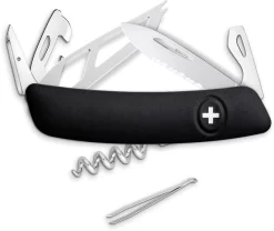 Swiza CH05T Cheese Knife Black Synthetic Folding Stainless Pocket Knife C0501010