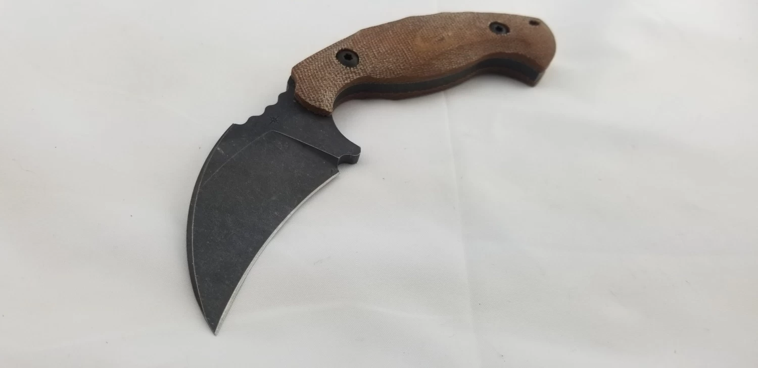 Toor Knives KARSUMBA Burlap Natural Canvas Micarta S35Vn Karambit Knife + Kydex 7580 - Image 2