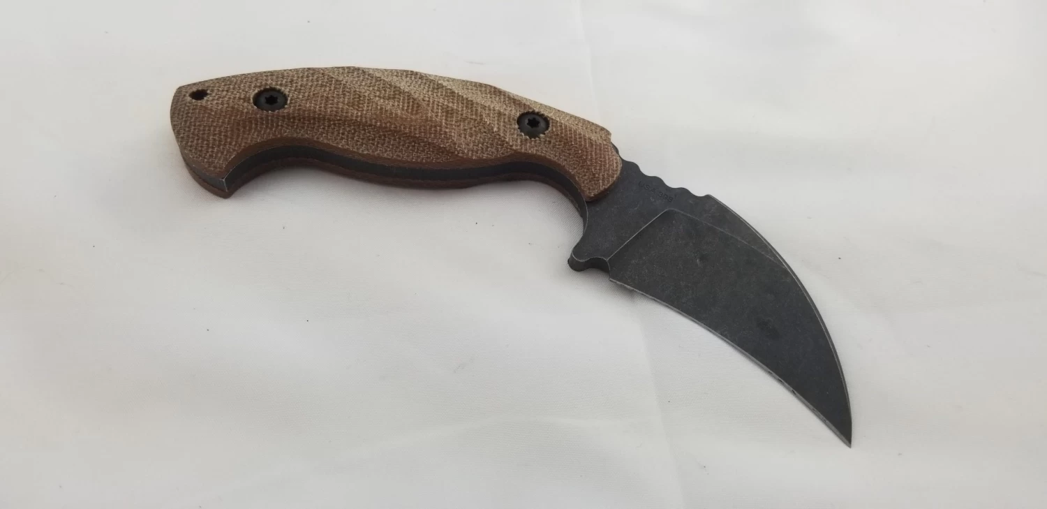 Toor Knives KARSUMBA Burlap Natural Canvas Micarta S35Vn Karambit Knife + Kydex 7580 - Image 3