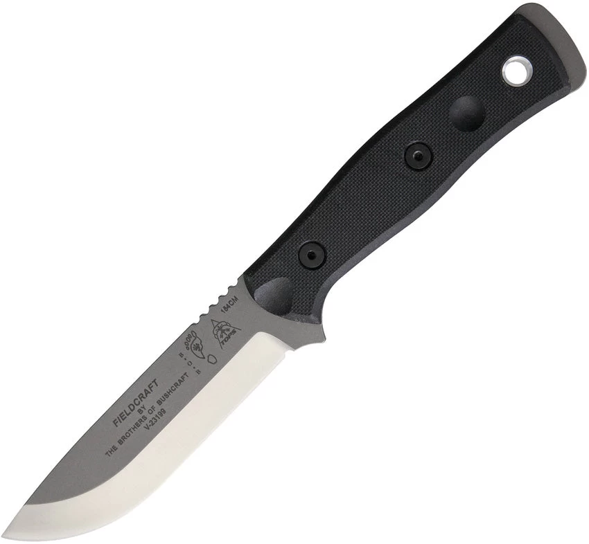 TOPS Fieldcraft Brothers Bushcraft Fixed Hunter Blade Black Knife BROS154BLK10