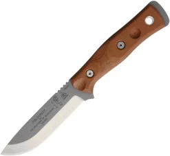 TOPS Fieldcraft BOB Fixed Hunter Scandi Grind Blade Tan Handle Knife BROS154TC