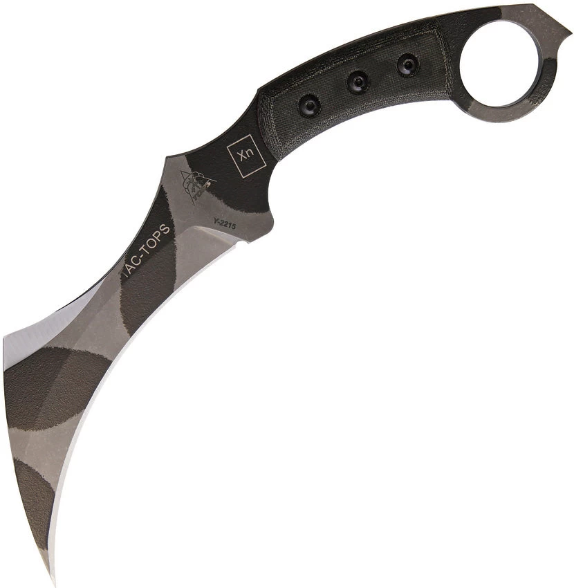 TOPS Tac Karambit Black Micarta Camo 1095HC Steel Fixed Blade Knife TAC01C