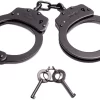 Uzi Handcuffs Black Finishe Steel Chain Link Double Lock HCCB