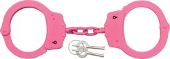 Uzi Handcuffs Pink Finish Steel Doubel Lock HCCPK