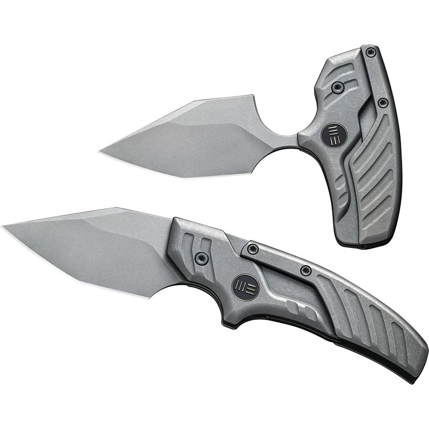 We Knife Typhoeus Folding Push Dagger Knife Gray Titanium CPM-20CV W/ Sheath 21036B2 - Image 2