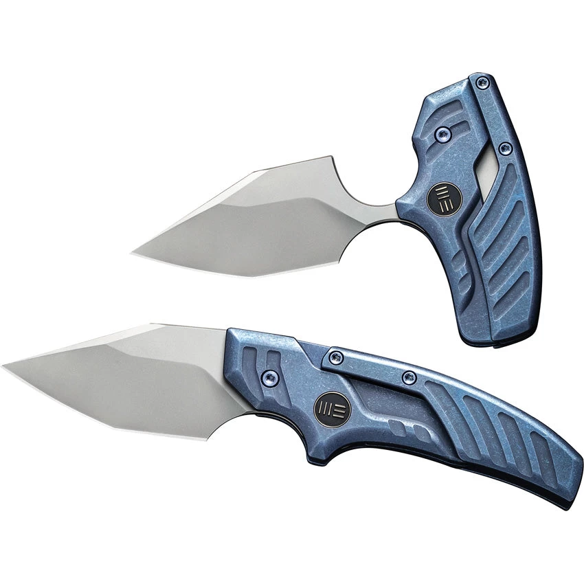 We Knife Typhoeus Folding Push Dagger Knife Blue Titanium CPM-20CV W/ Sheath 21036B3 - Image 2