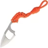 WildSteer KRILL Finger Hole Neon Orange Stainless Fixed Blade Neck Knife KR001N