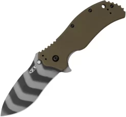 Zero Tolerance ZT0350 OD Green Magnacut Tiger Stripe Folding Knife With A/O OPEN BOX